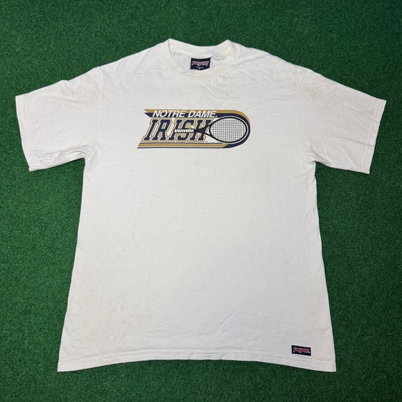 T-shirt Vintage Jansport Vert - Notre Dame Fighting Irish - Taille L